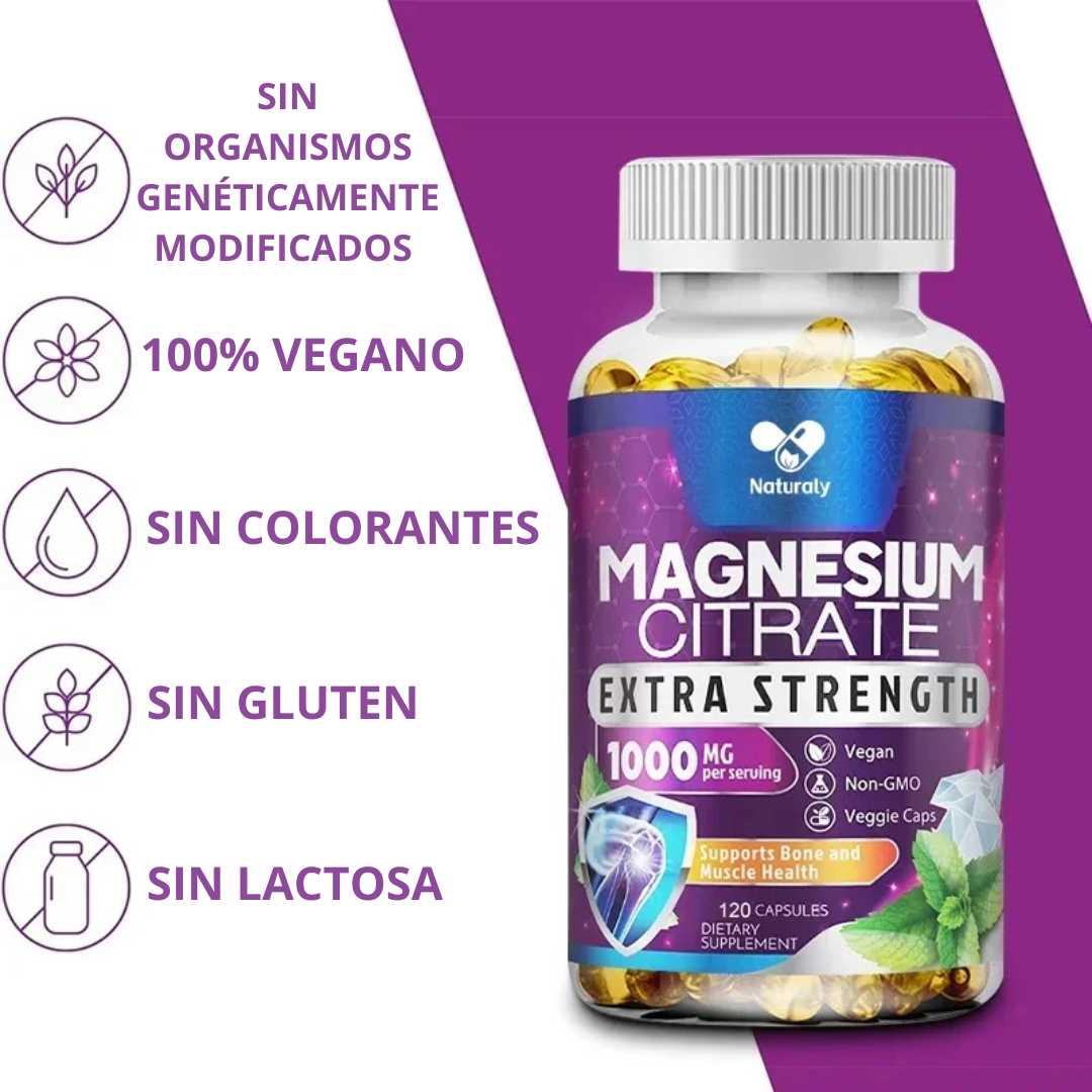 Citrato Magnesio Plus® – Alivia Calambres, Reduce Estrés, Aumenta Energía y Duerme Mejor