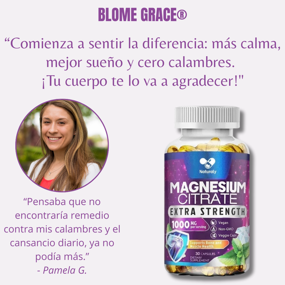 Citrato Magnesio Plus® – Alivia Calambres, Reduce Estrés, Aumenta Energía y Duerme Mejor