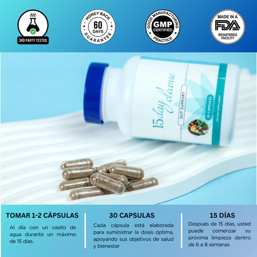 15 Day Cleanse® - Limpieza Interna, Estreñimiento e Hinchazón